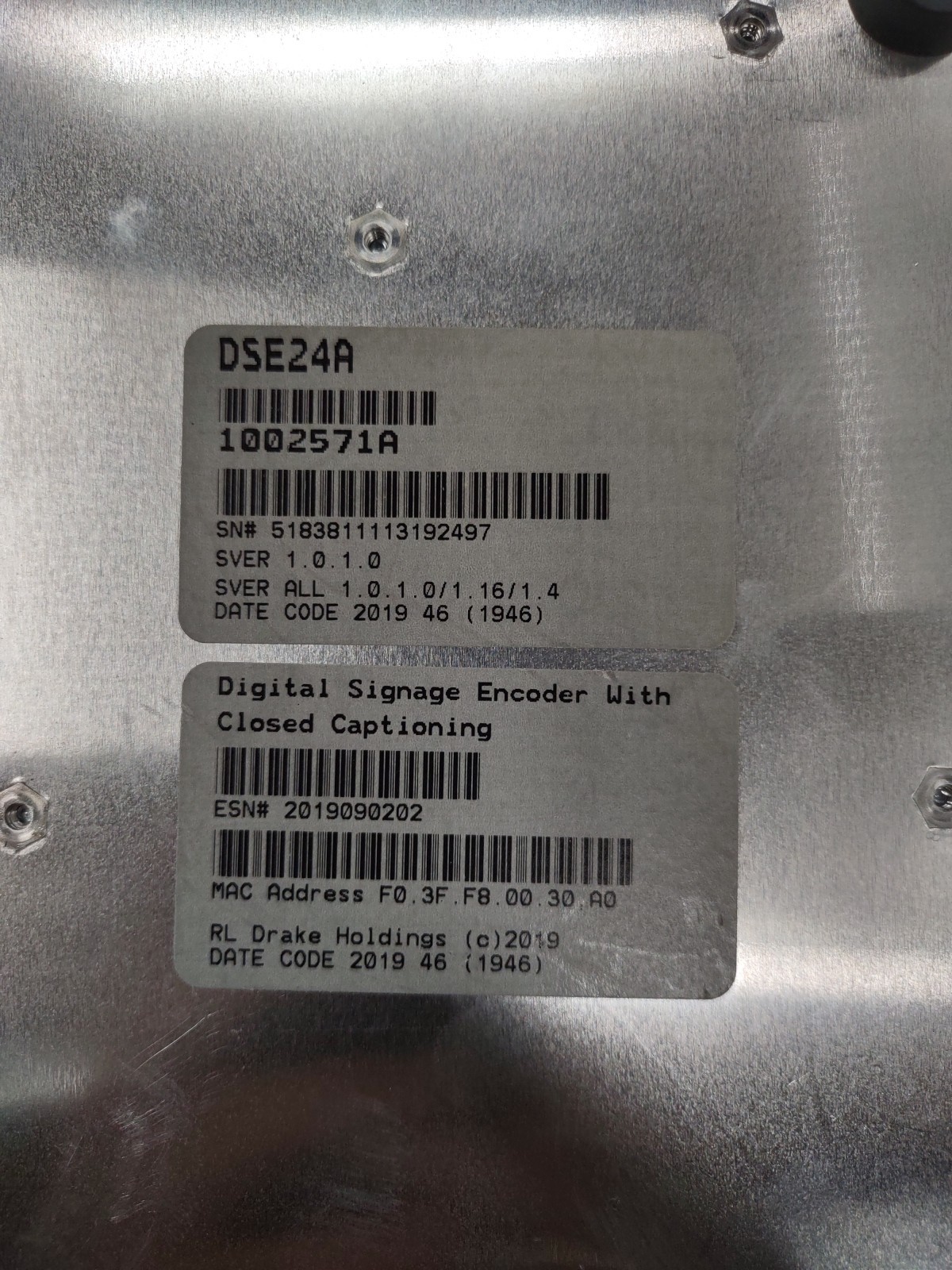 Drake Digital DSE24A Encoder HD Digital Signage