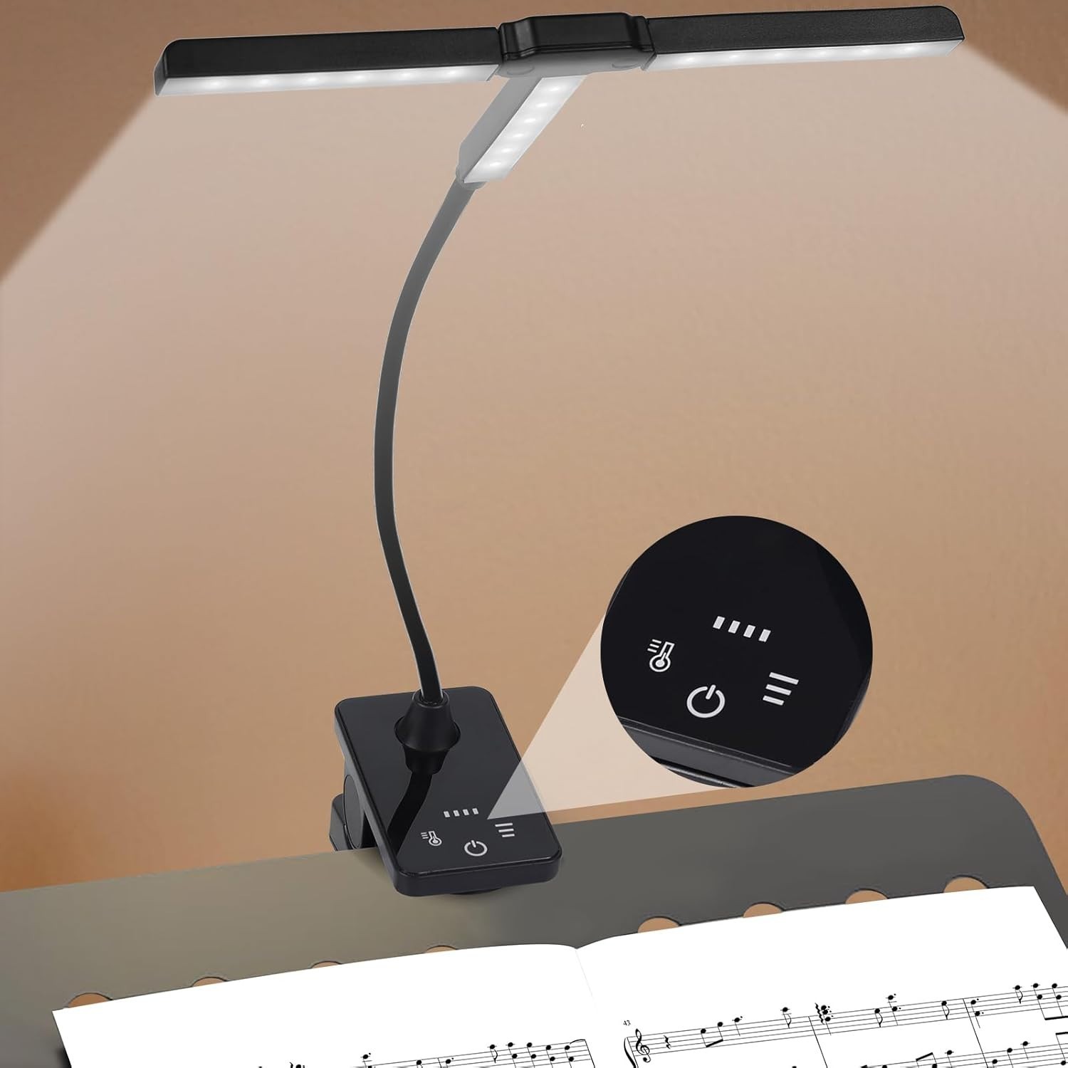 51 Led Music Stand Light, Folding Rechargeable Clip on Light, Portable Profes...