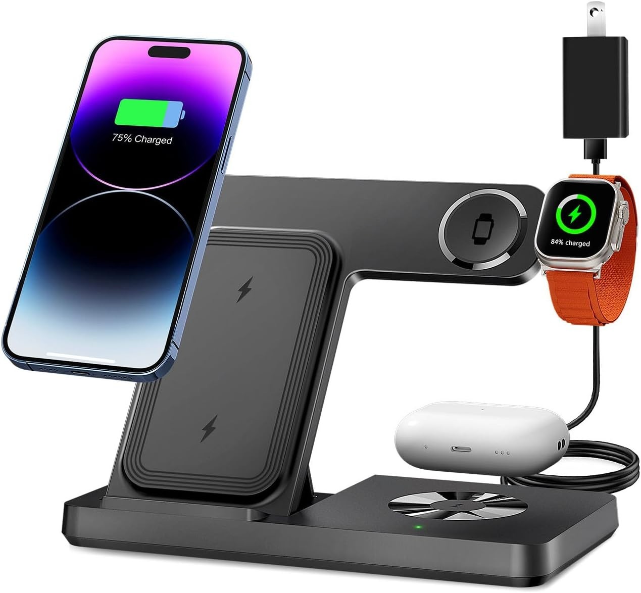 Cargador inalámbrico Estación de carga 3 en 1 para Apple dispositivos múltiples