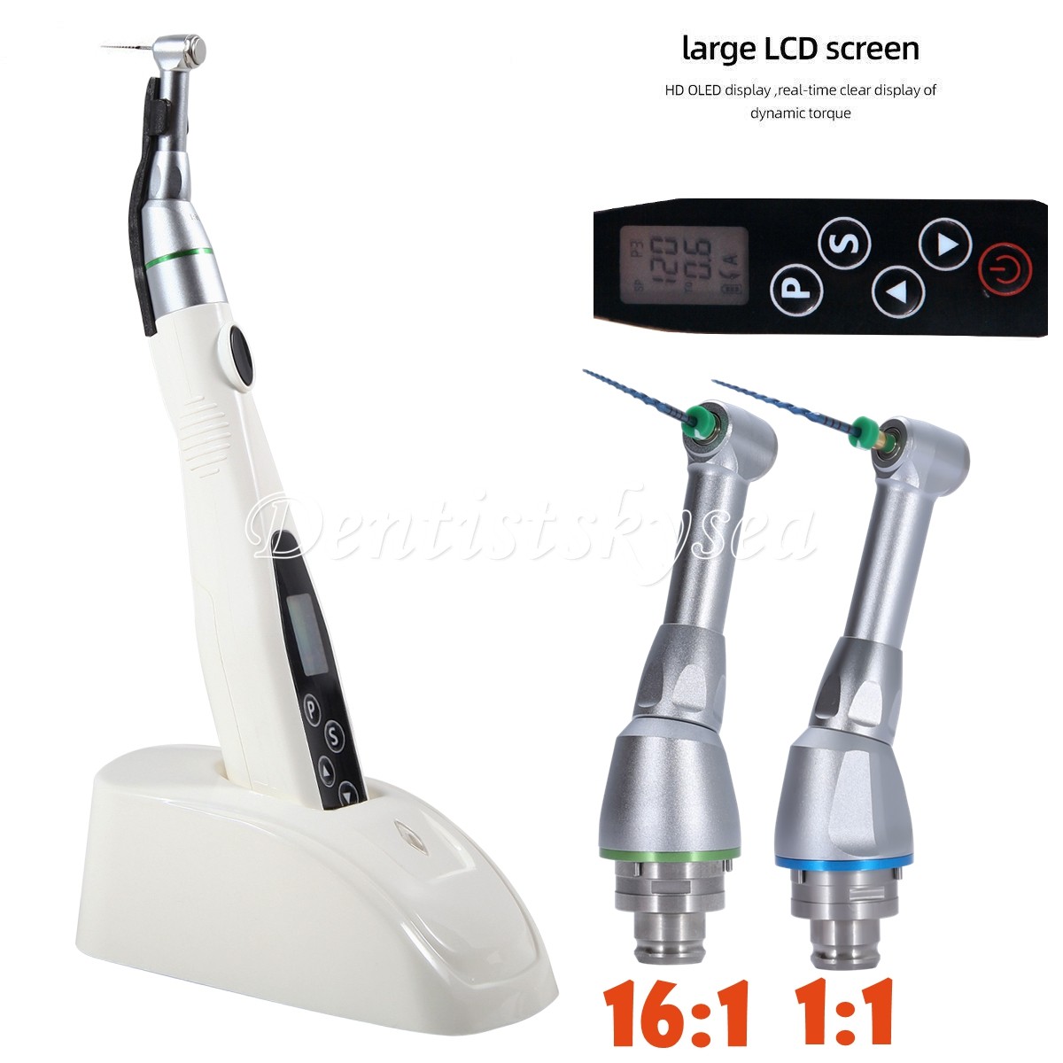 Dental LED Endo Motor 1:1 16:1 Contra Angle Handpiece Root Canal Treatment