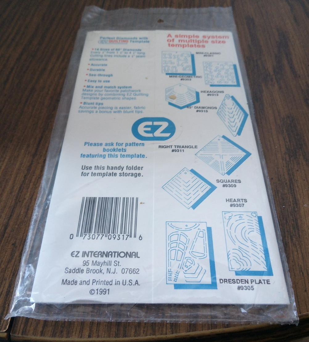 EZ Quilting Template 60 Degree Diamond New In Package