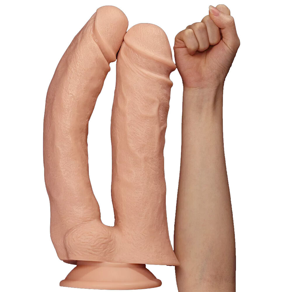 12 inch Suction Cup Double Penetration Dildo Double Ended Dong DP Vagina Anal