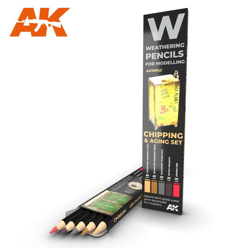 AK Interactive Weathering Pencil CHIPPING & AGING (5 Pencils) AK-10042