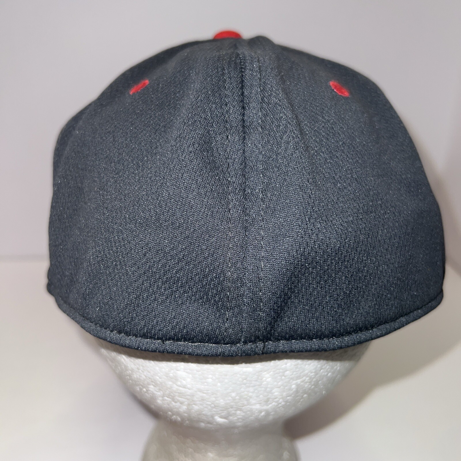 Tampa Bay Rays Logo Hat Cap Red Bill Royal Blue Hat Stretch Band EUC