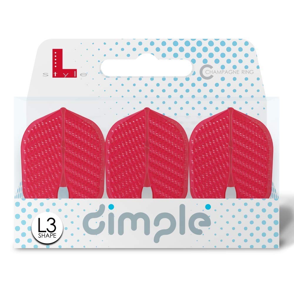 L-style L3 Shape (Small Standard) Dart Flights - PRO Dimple - Red - 2 Sets (6...
