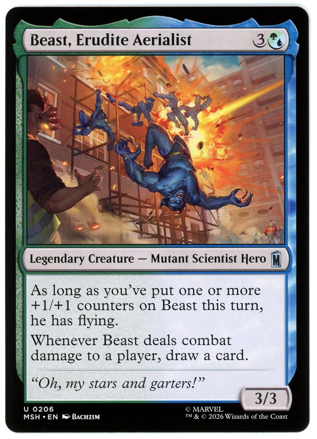 Beast, Erudite Aerialist - 0206 - Marvel Super Heroes MSH - MTG NM/M