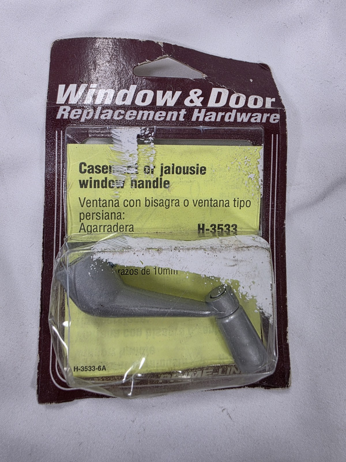 Prime-Line H-3533 Casement or Jalousie Window Handle Replacement Crank Gray NOS