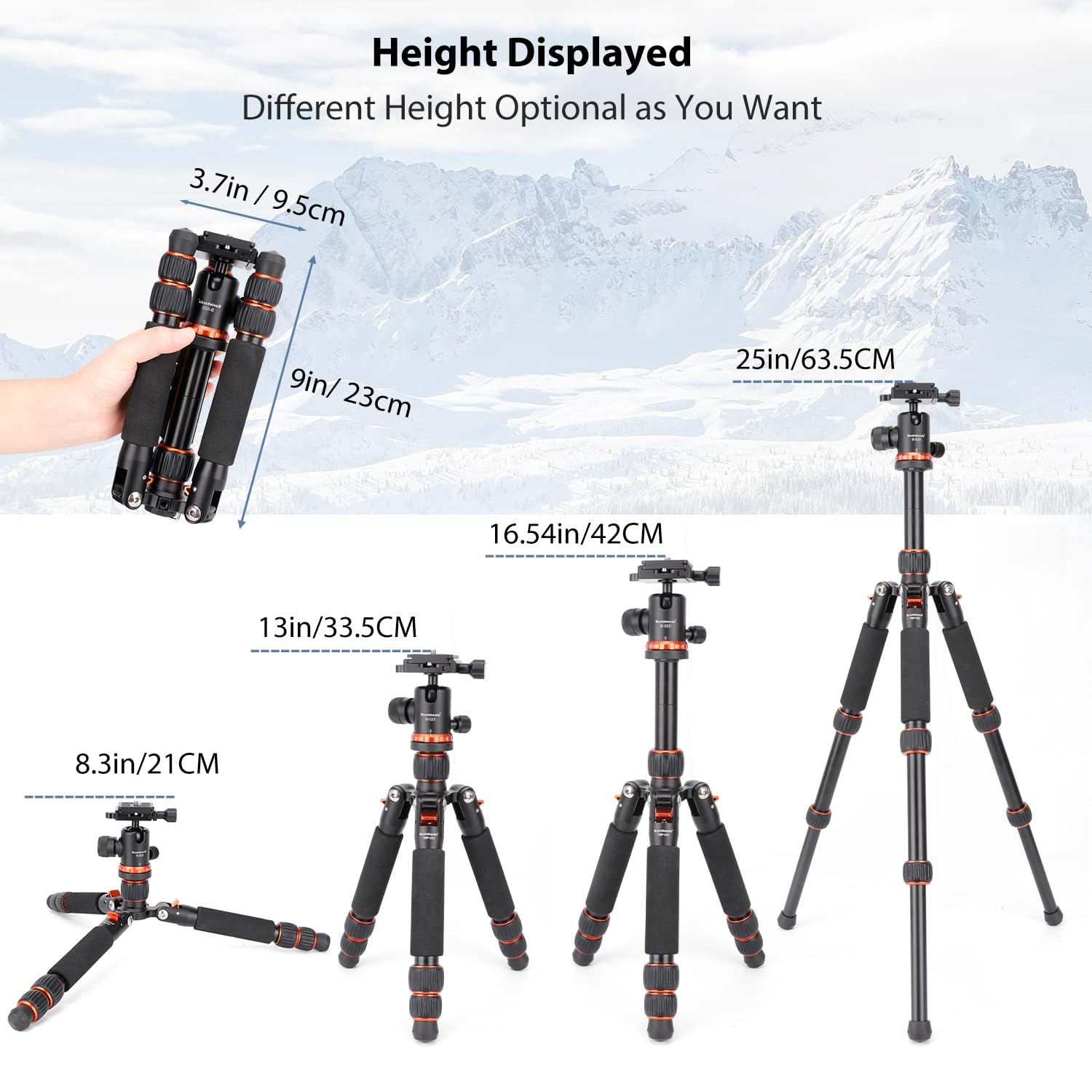 Mini Tabletop Tripod With 360 Ball Head Aluminum Portable Camera Stand Adjust...