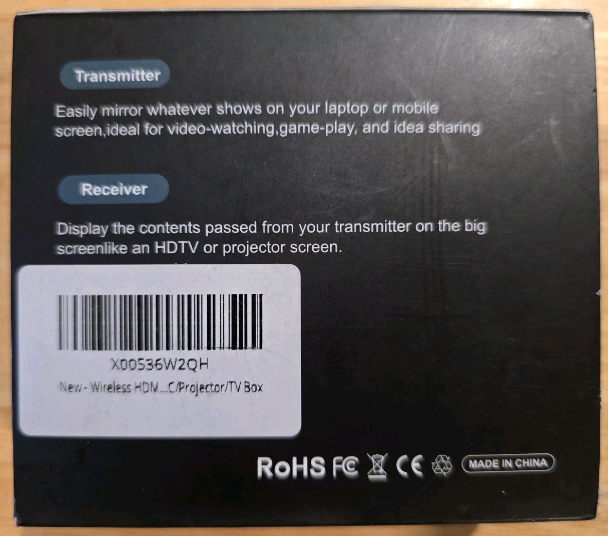 Wireless Hdmi Transmitter and Receiver HD Extender Plug & Play W/ LED Screen