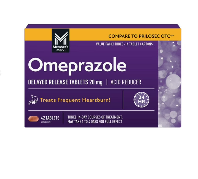 Member's Mark Omeprazole Delayed Release Tablets, 20 mg, 42 ct.