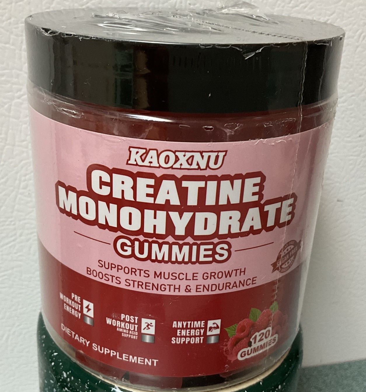 120 Creatine 5000 mg Monohydrate Gummies Muscle Growth Supplement Raspberry New