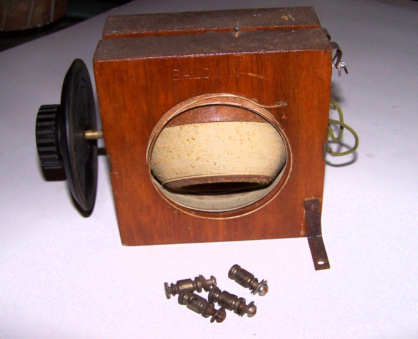 1920's Baldwin Tuning Coil Assembly With 0-100 Dial AndTerminal Thumb Screws