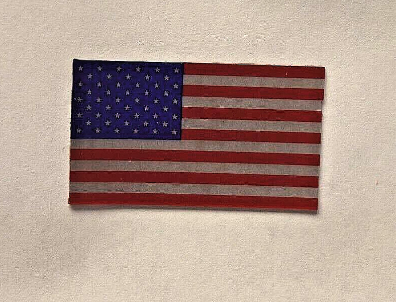 CHROME U.S. FLAG DECAL -  20 mil 3M material decal - size  1 3/4" x 1"