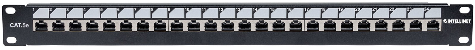 24-Port 1U Cat5e Unshielded Patch Panel, Top Entry Punch Down, Locking Function