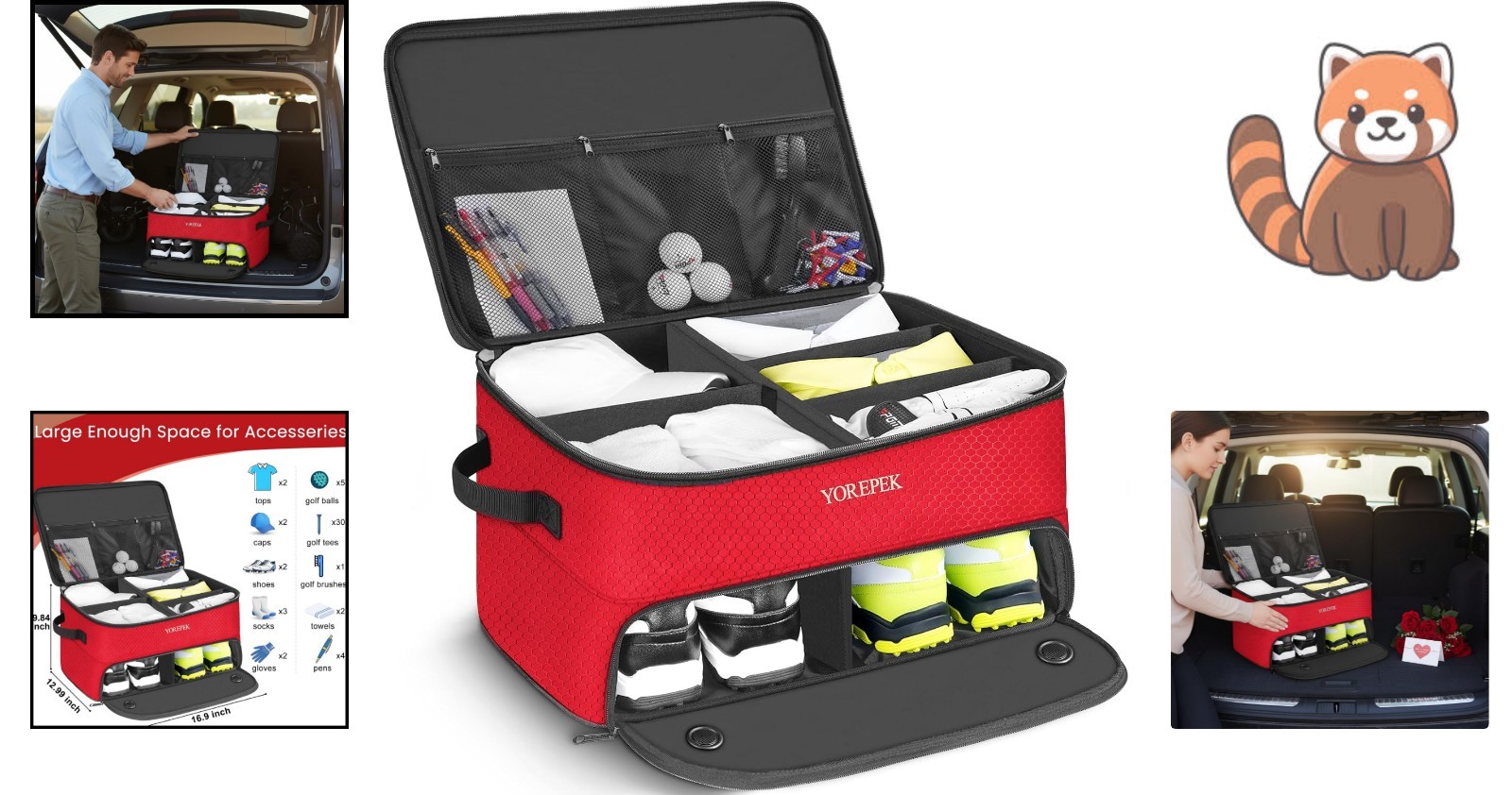 Adjustable Golf Trunk Organizer - Ideal Gifts for Golfers, Space-saving Design