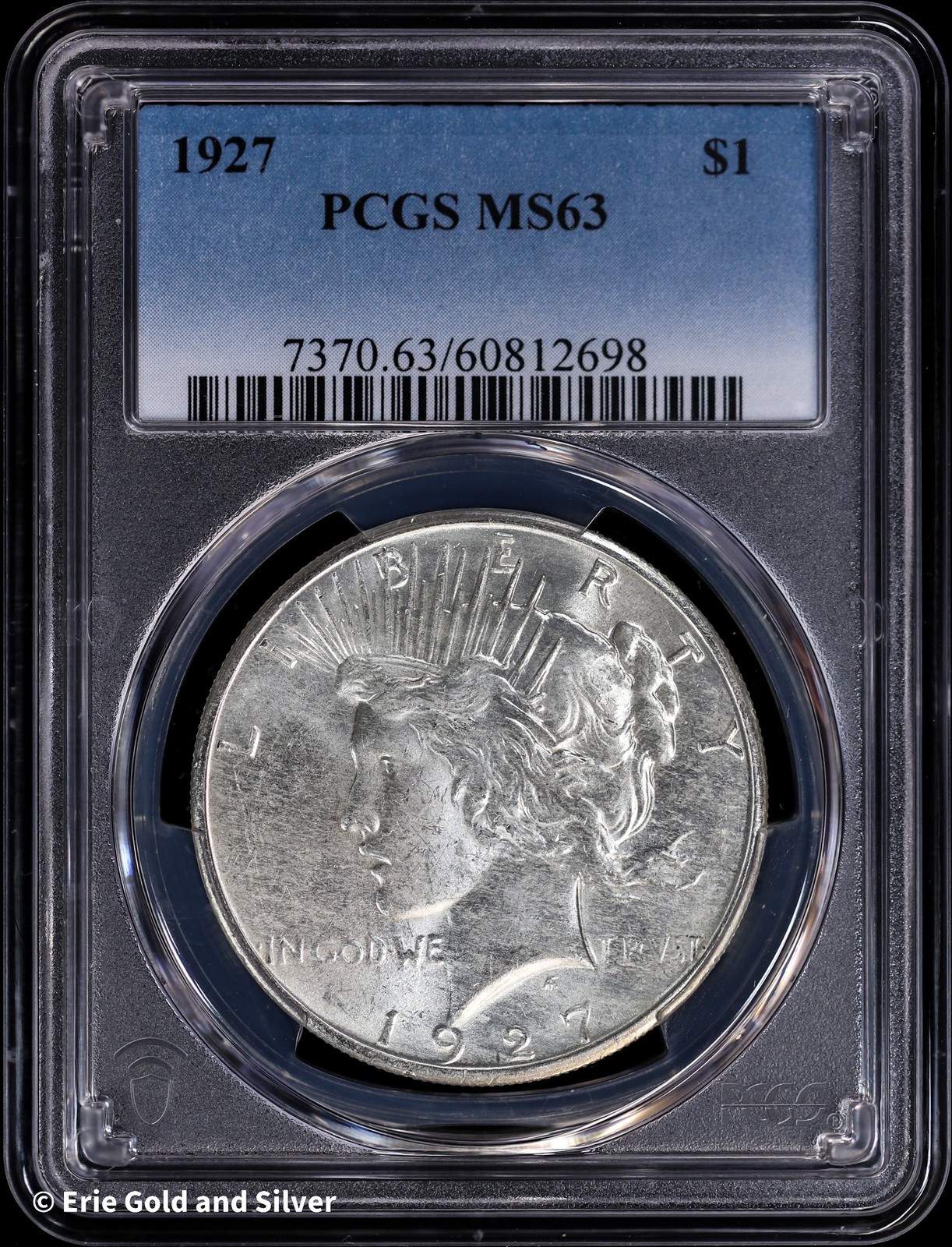 1927-P $1  Peace Silver Dollar PCGS MS 63 | Uncirculated UNC
