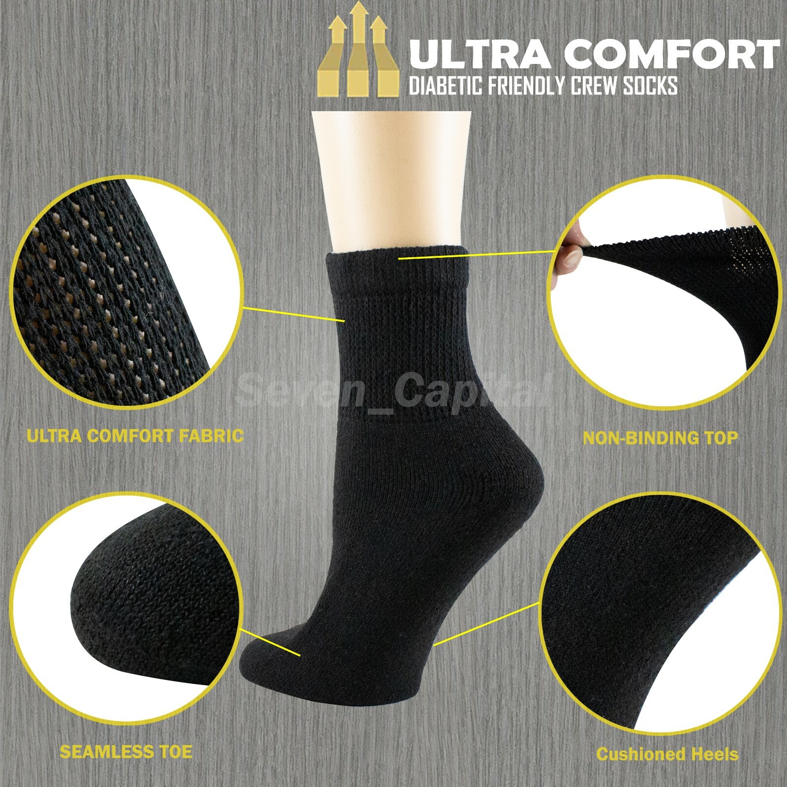 For Womens Mens Non Binding Top Circulatory Diabetic Cotton Low Cut Ankle Socks