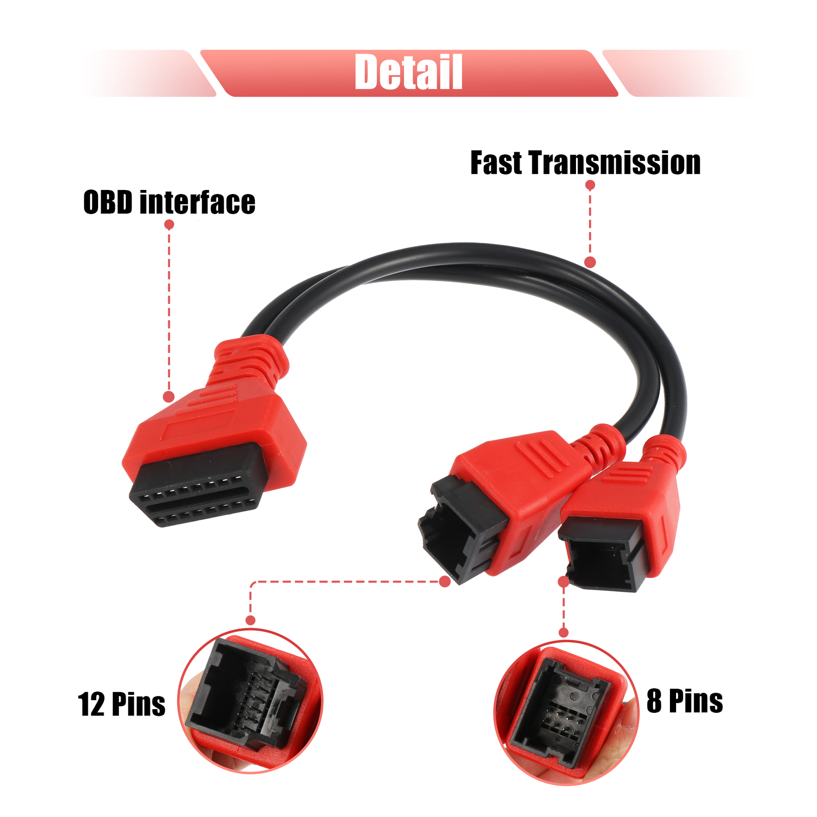 12+8 OBD Cable Adaptor Diagnostic Cable Connector Single Custom for Chrysler