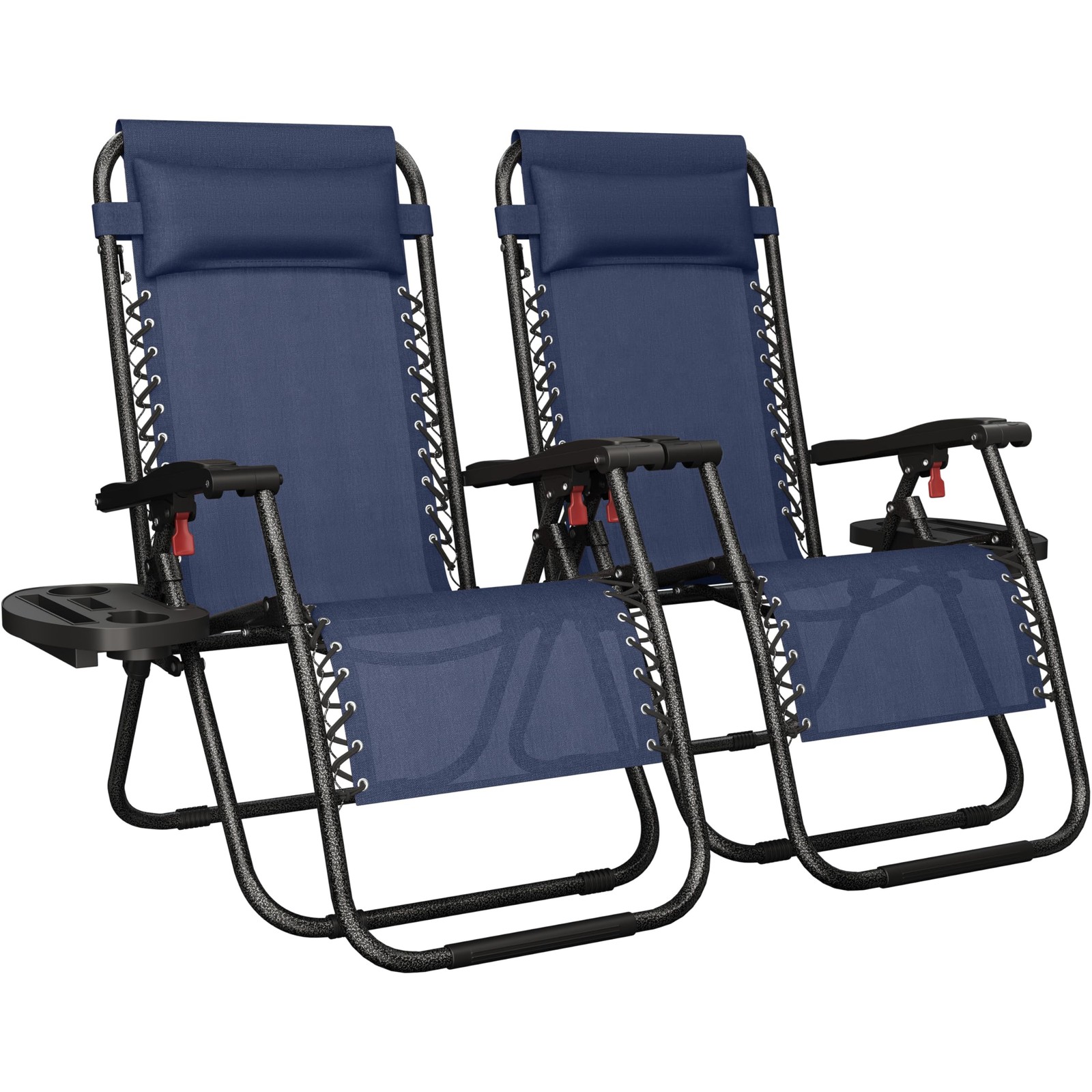 Zero Gravity Recliners Outdoor Adjustable Folding Reclining Lounge Chairs, 2Pcs