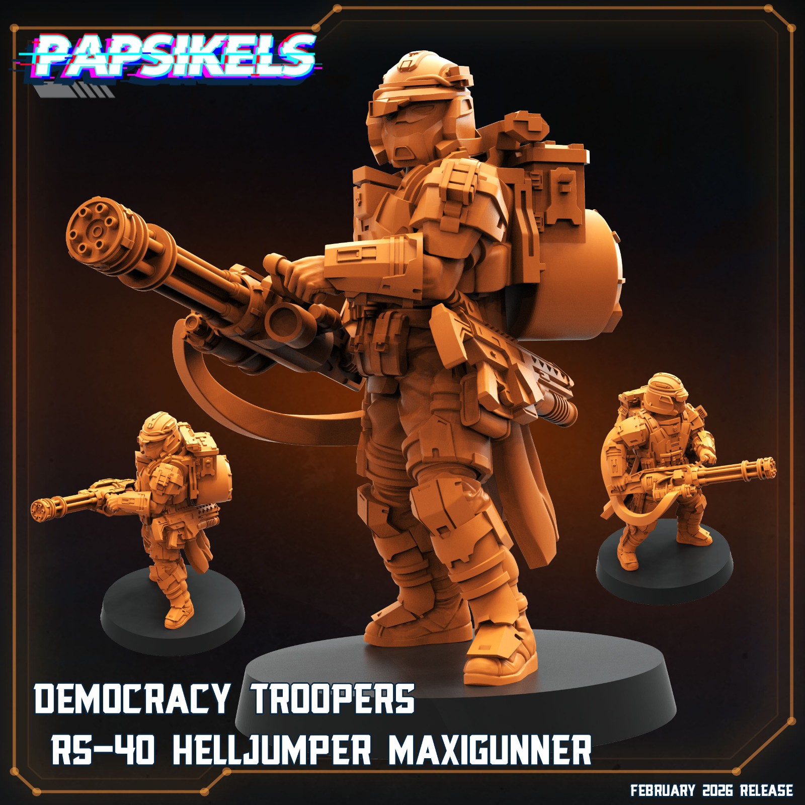 RS-40 Helljumper Maxigunner Resin Miniature Papsikels Sci-Fi Trooper