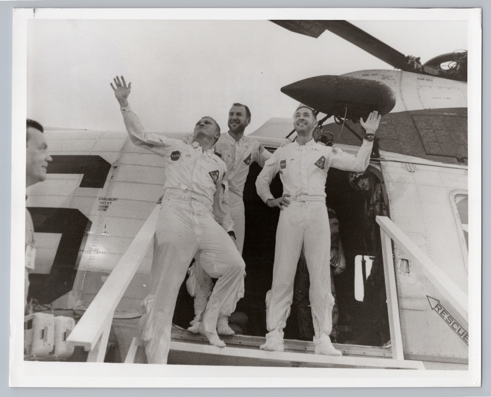 Apollo 8 Astronauts USS Yorktown Recovery NASA Press Photo 1968 68-H-1425