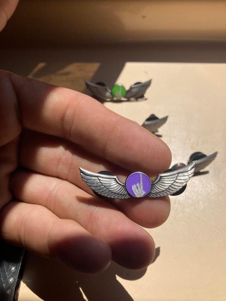 Two grateful dead miracle wings pins antique silver finish Limited Edition
