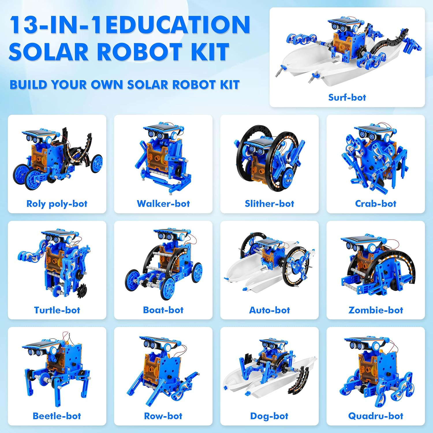 STEM 13-In-1 Education Solar Power Robots Toys for Boys Age 8+ , Educational Toy