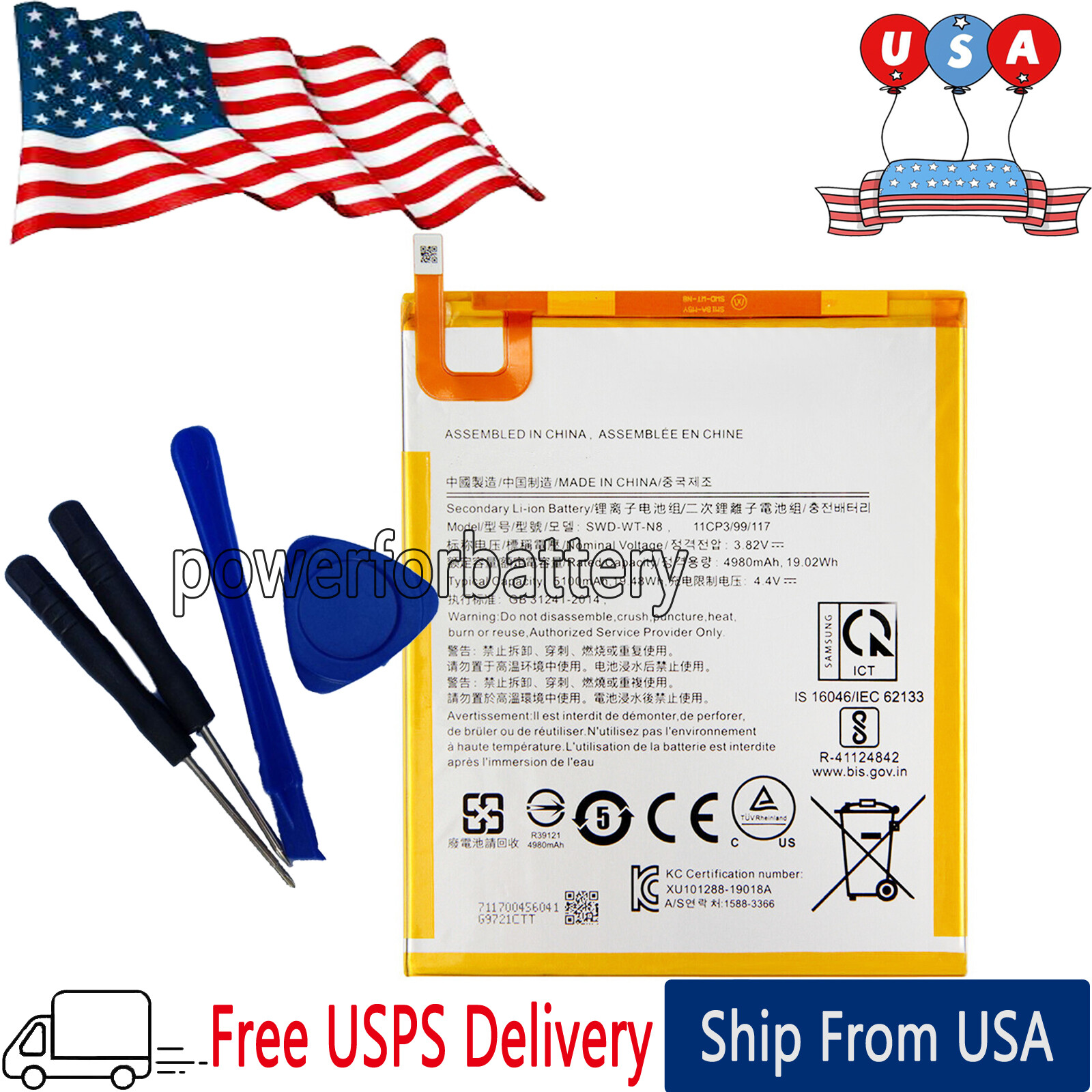 New Battery For Samsung Galaxy Tab A 8.0 (2019) SM-T290 SM-T295 XU101288-19018A