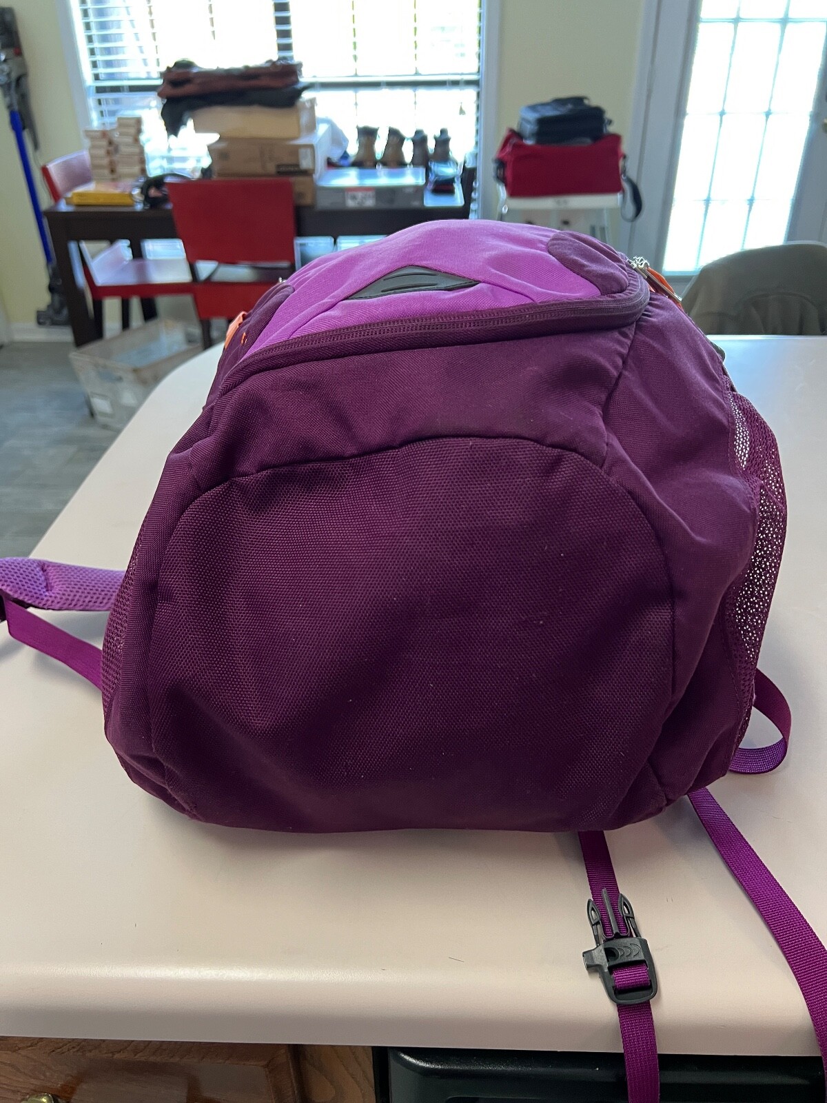The North Face Pivoter Purple/Chartreuse backpack, GUC