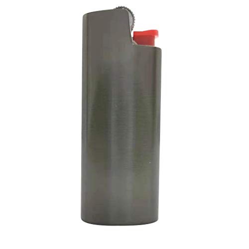 Vintage Metal Lighter Case Cover Holder for BIC Mini Lighter J5 Dark Gray