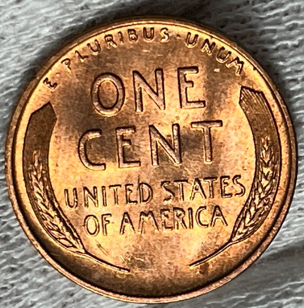1946S Lincoln Wheat Penny Errors Large Die Clash Reverse Uncirculated #3