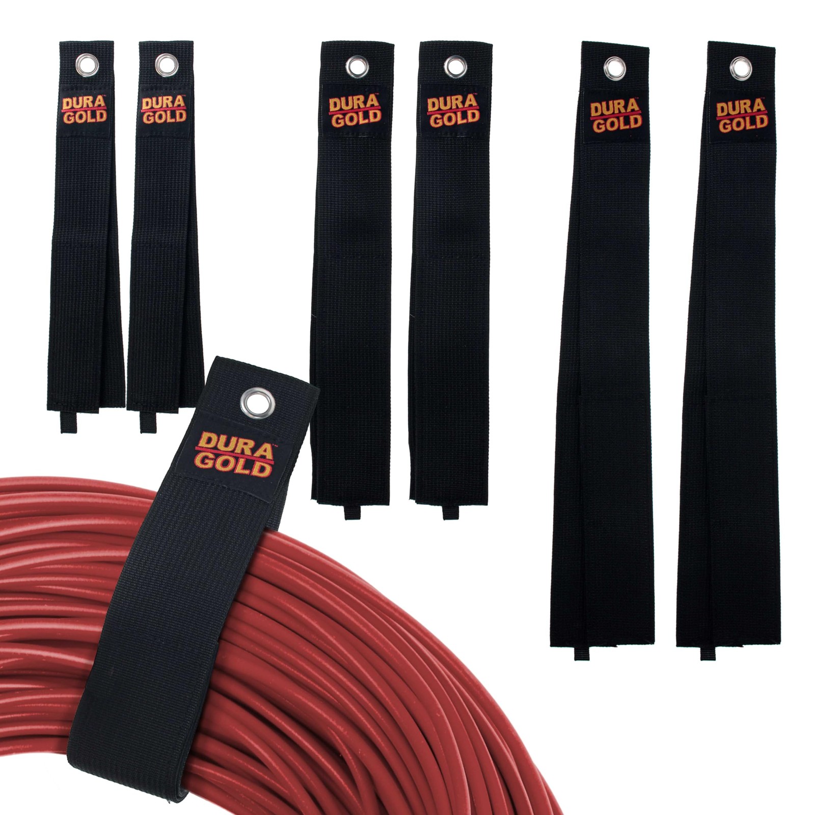 Dura-Gold Heavy Duty Extension Cord Organizer Strap Wraps, 6 Pack of Assorted...
