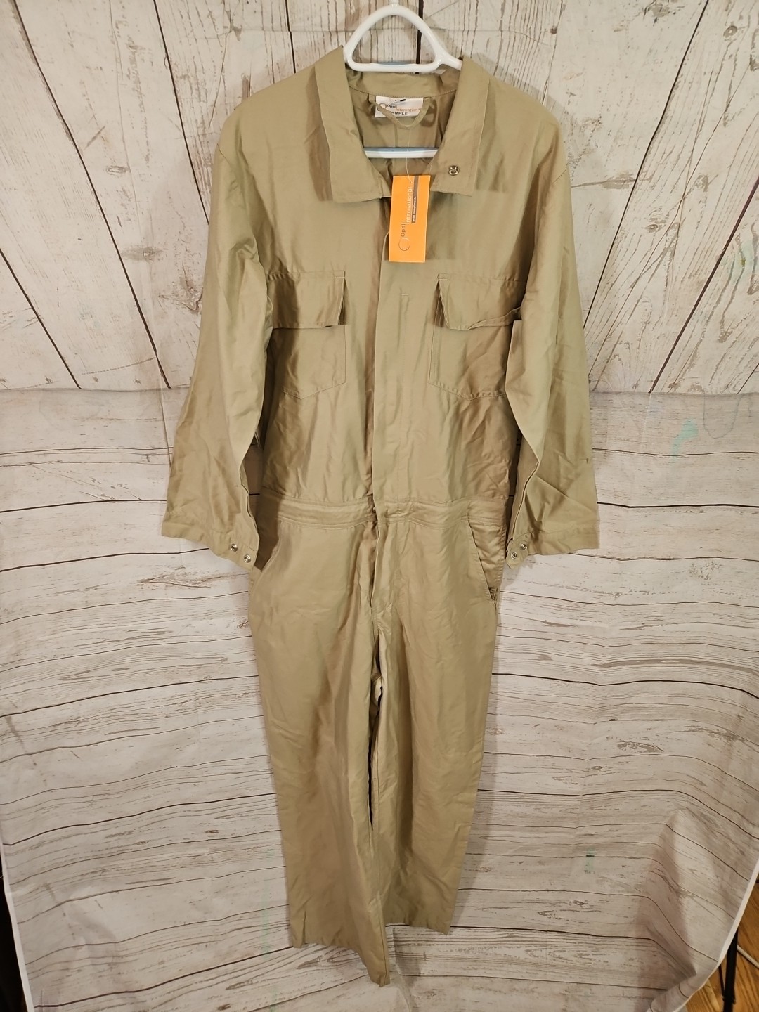 Opal International Unisex SZ M Coveralls Tan 100% Cotton 62" Long