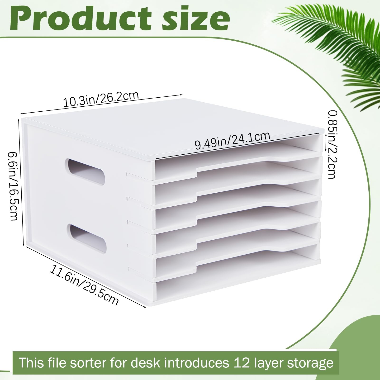 Juexica 6 Tier 8.5" x 11" Scrapbook Paper Organizer, White Cardstock File Organi