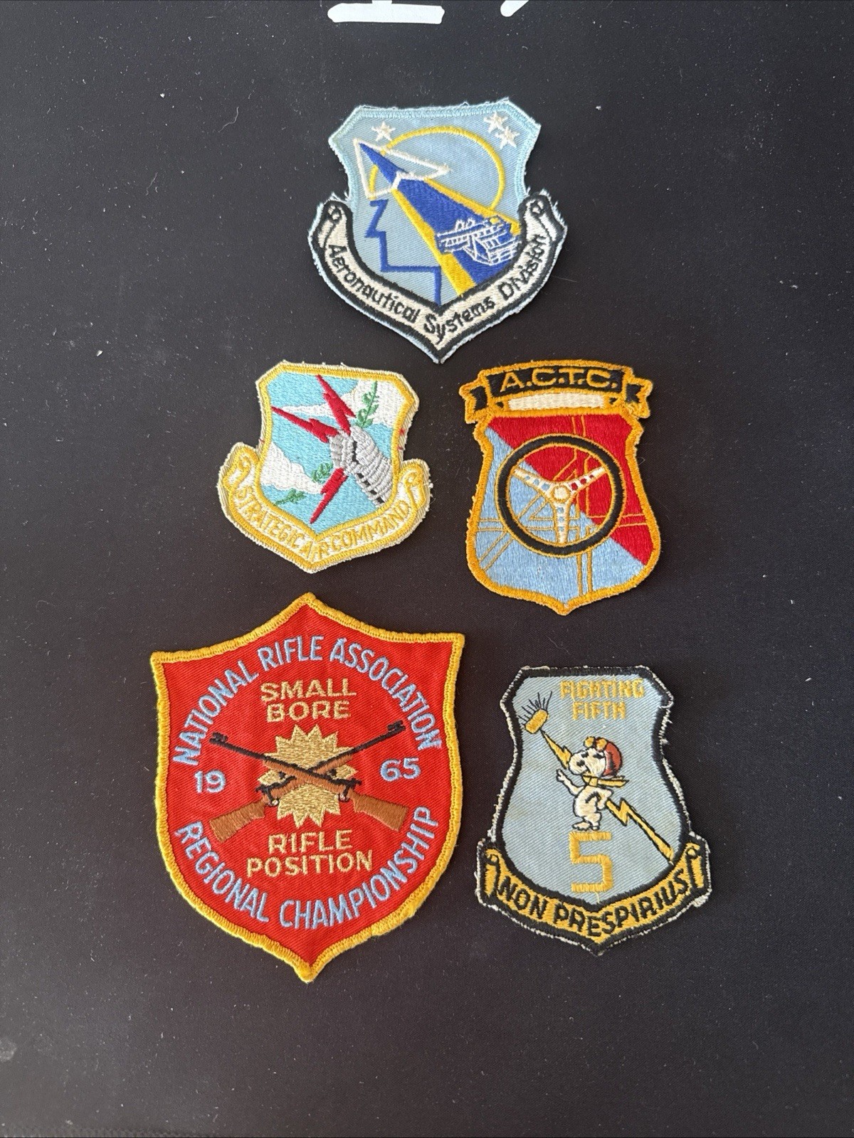 Lot Of 5 Military Patches Estate Find As Pictured.