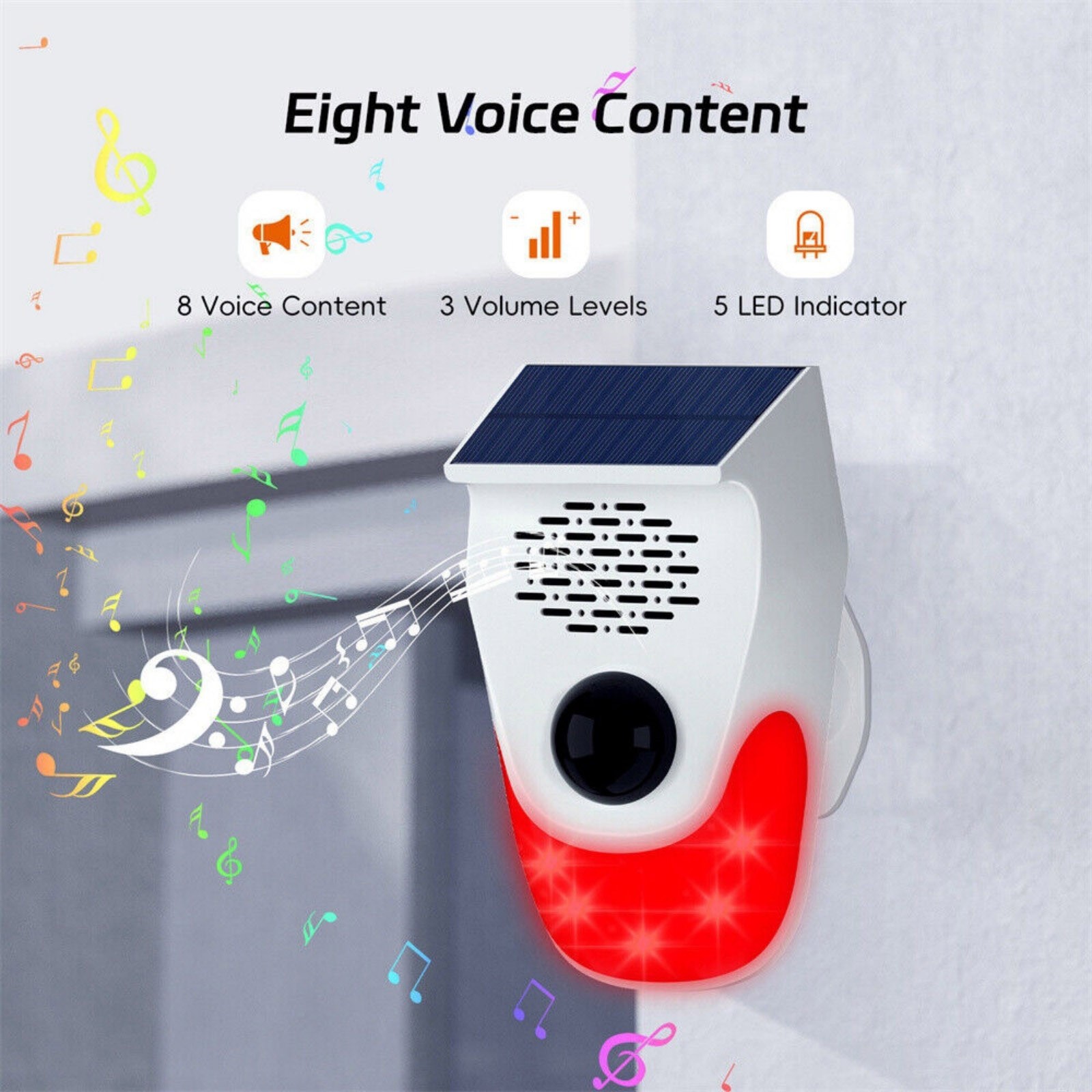 Home Intelligent Infrared Detector Voice Announcer 120dB High Pitched Alarm
