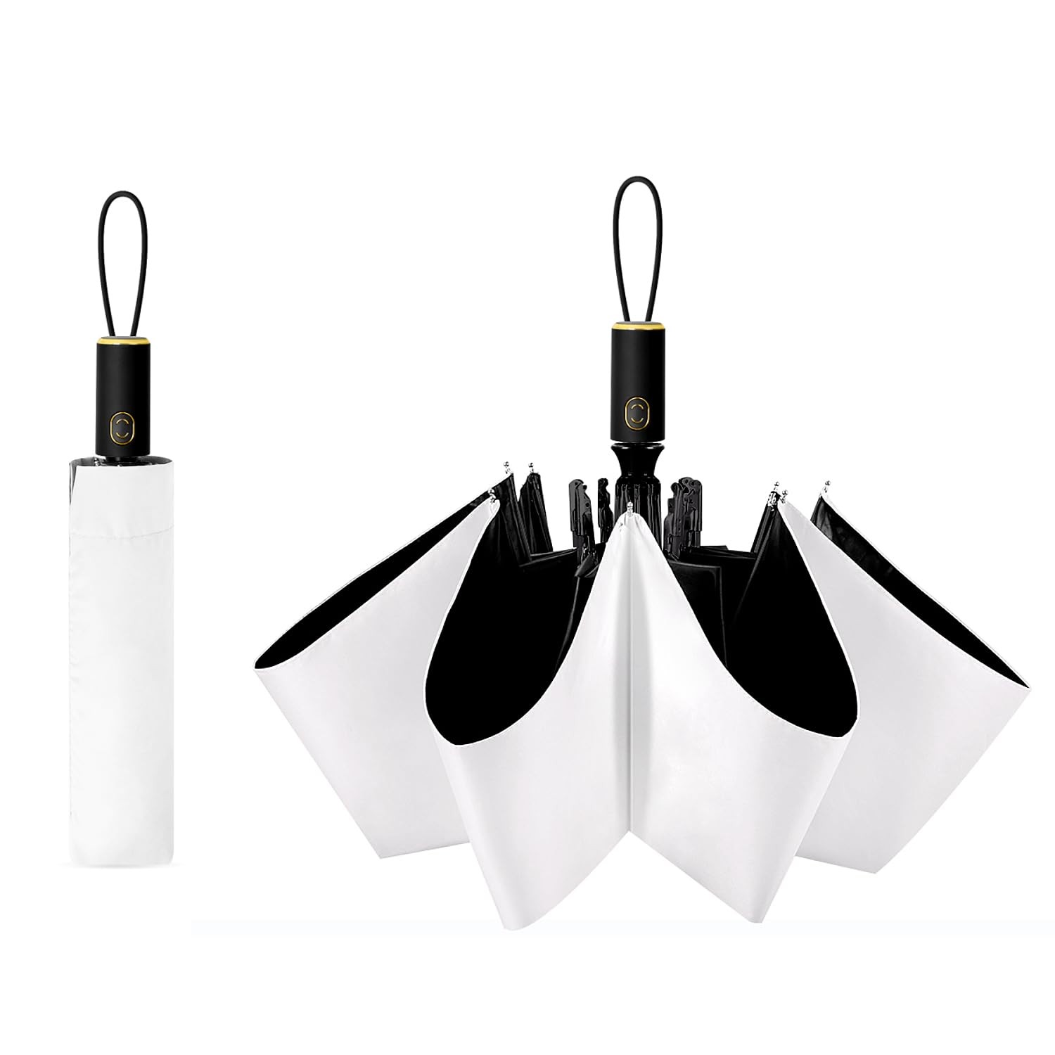 Cuby UV Sun Umbrella Compact Folding Travel Auto One_Size, White