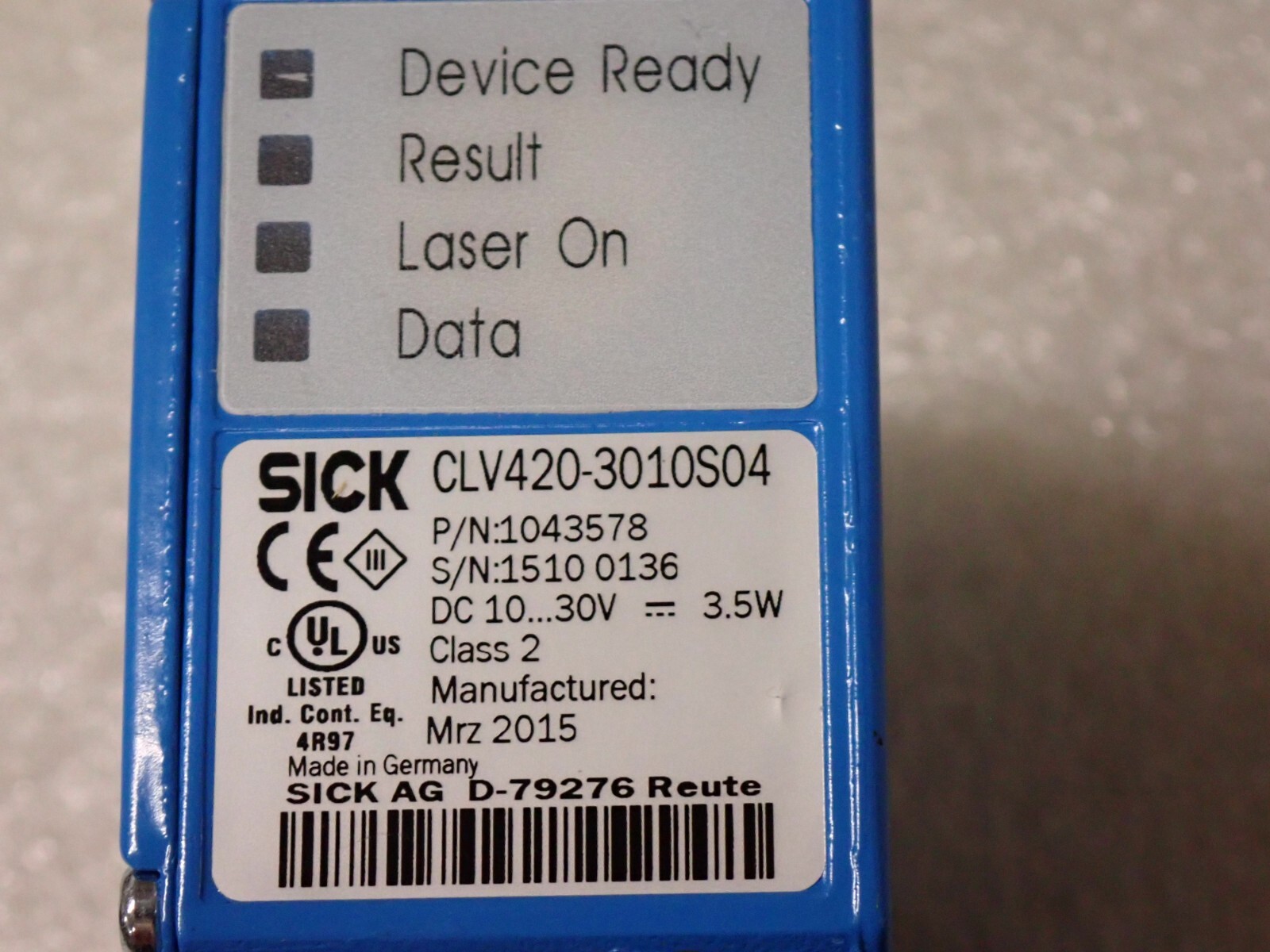 1043578 SICK Barcode Scanner NEW