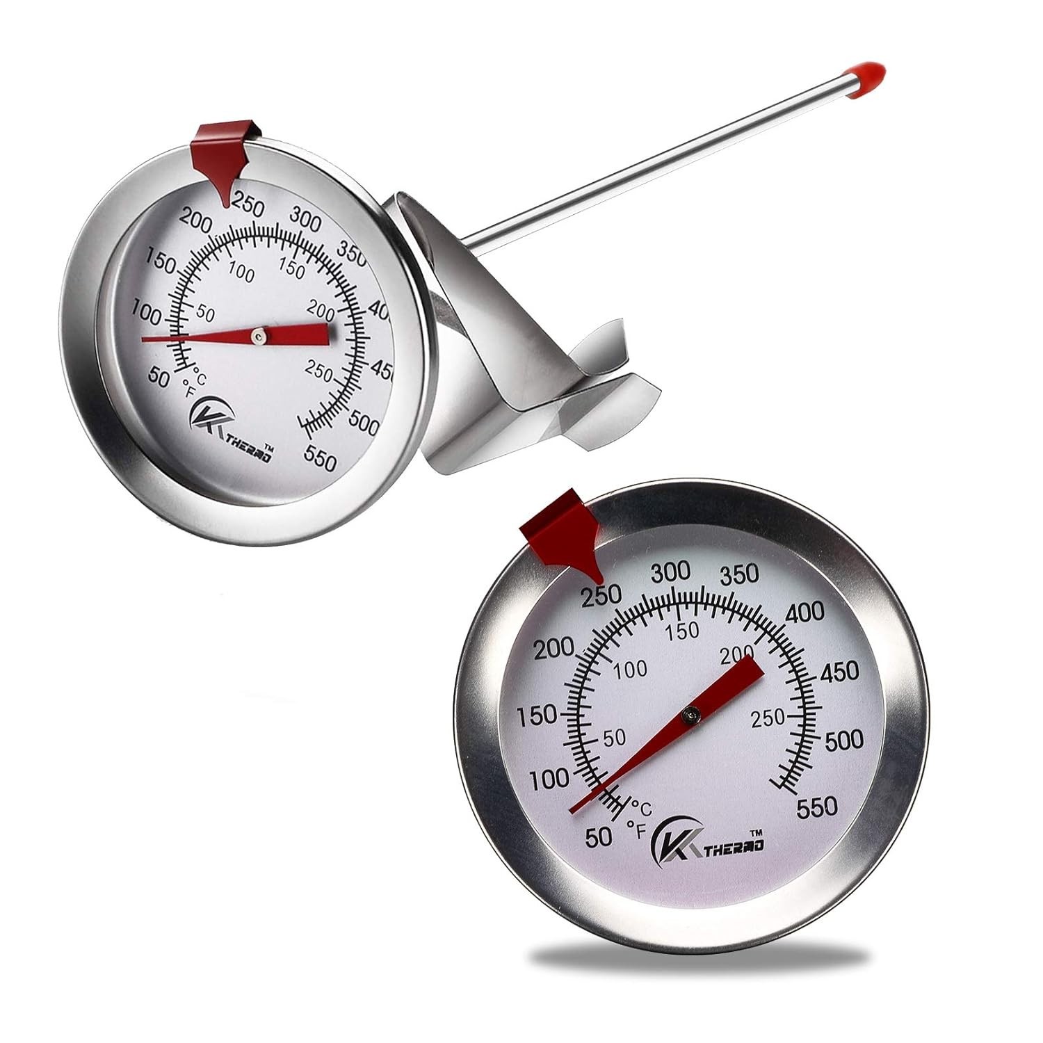Deep Fry Thermometer W/ Instant Read,Dial Thermometer,6" Stainless Steel Stem