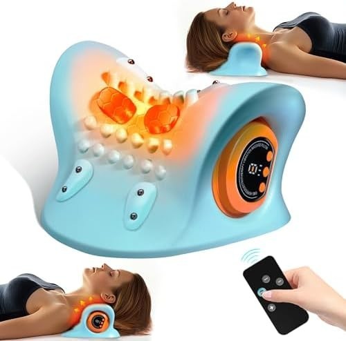 Hugterra Neck Massager 2025, Neck and Shoulder Relaxer with Heat, 3 Modes, Porta