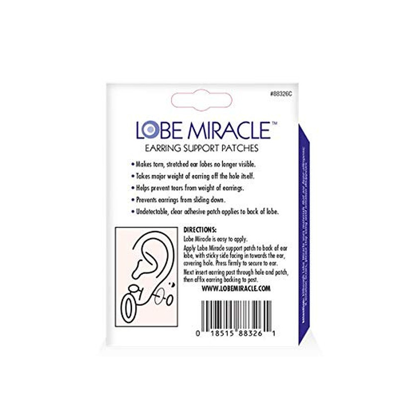 Lobe Miracle- Clear Earring Support Patches - Earring Backs for Droopy Ears - Ea