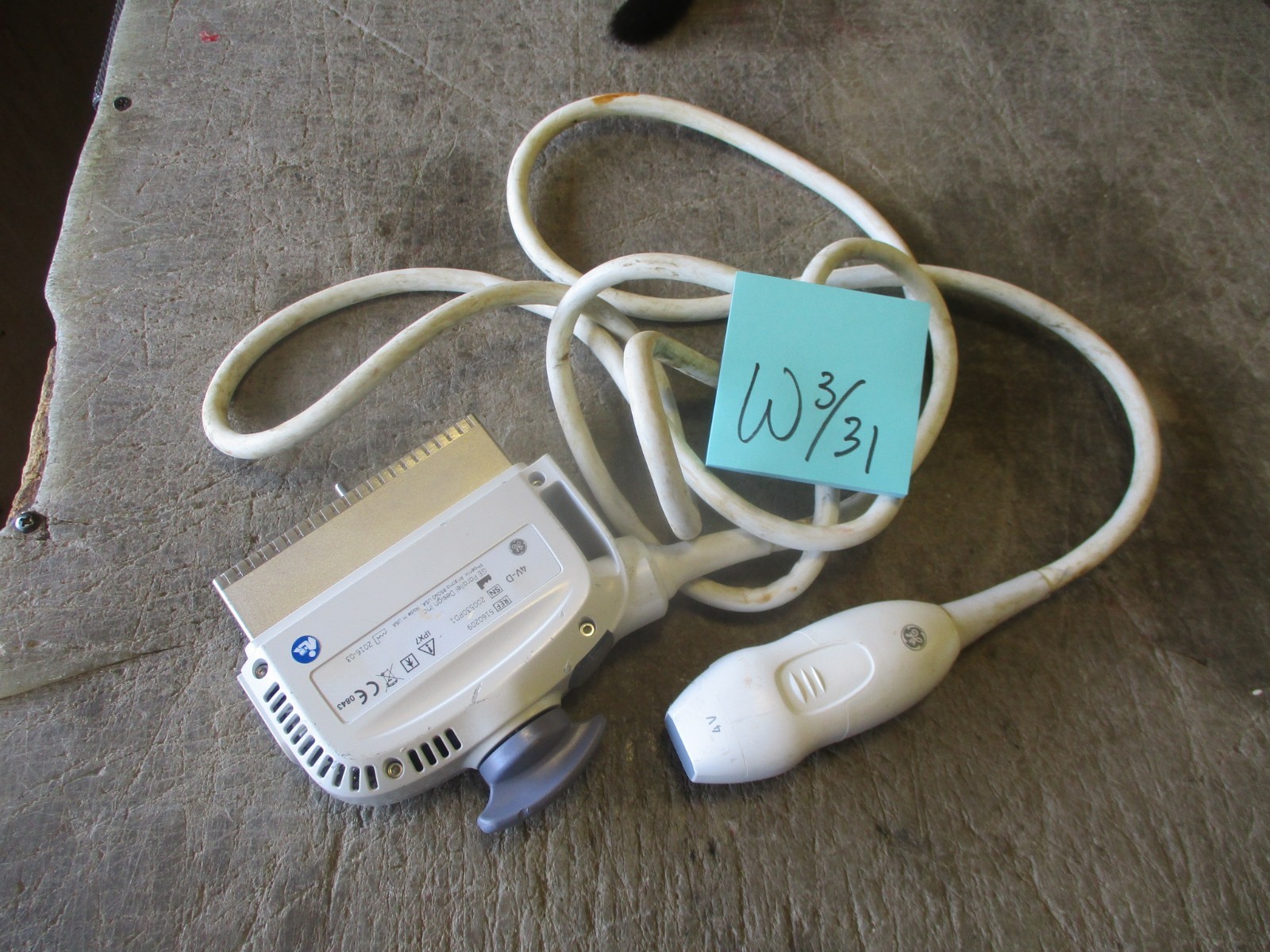 Used? GE 4V-D Ultrasound Transducer, Untested
