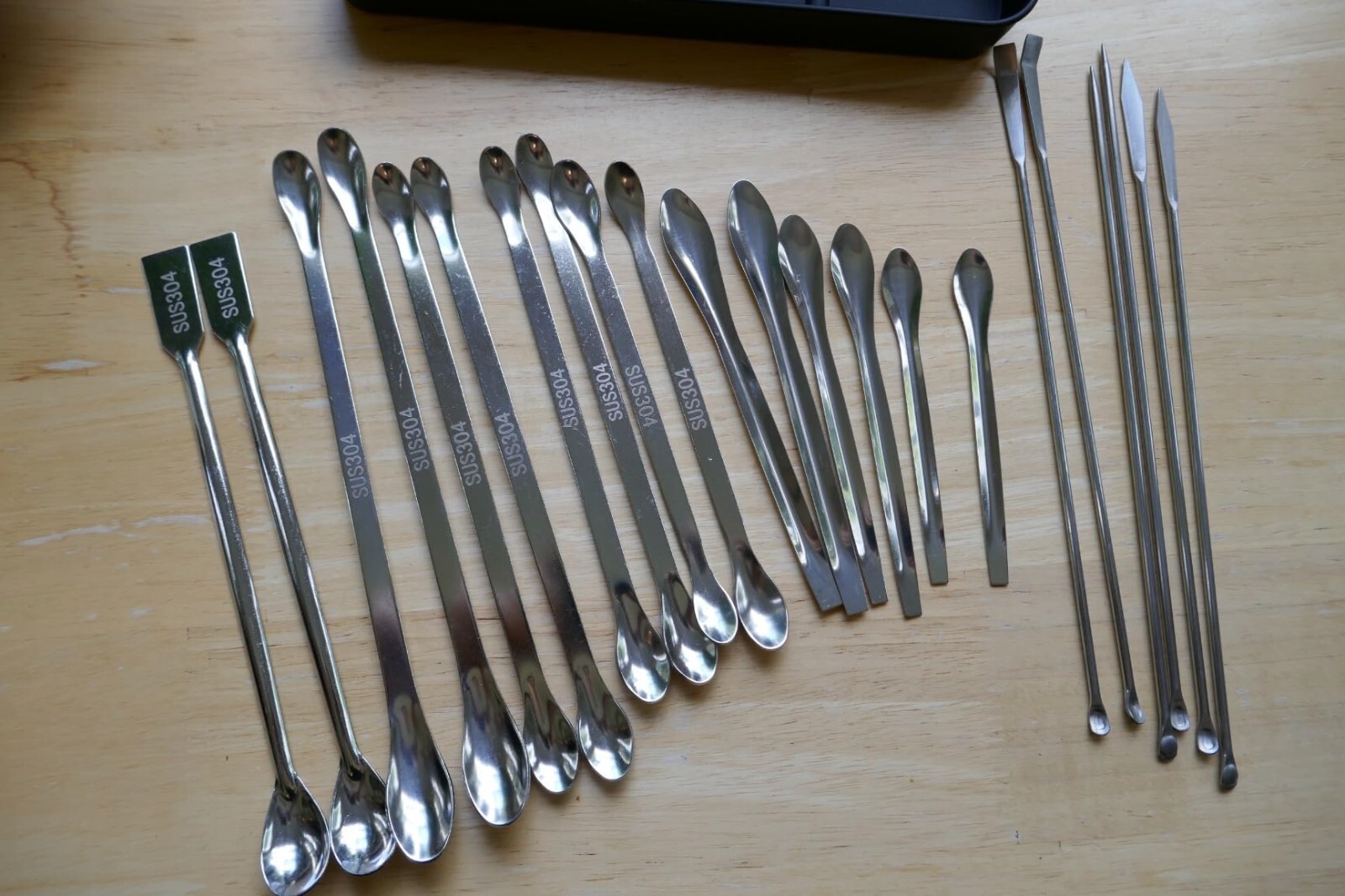 23 Pcs 304 Stainless Steel Micro Scoop & Lab Spatula Set - Mixing Spatula New