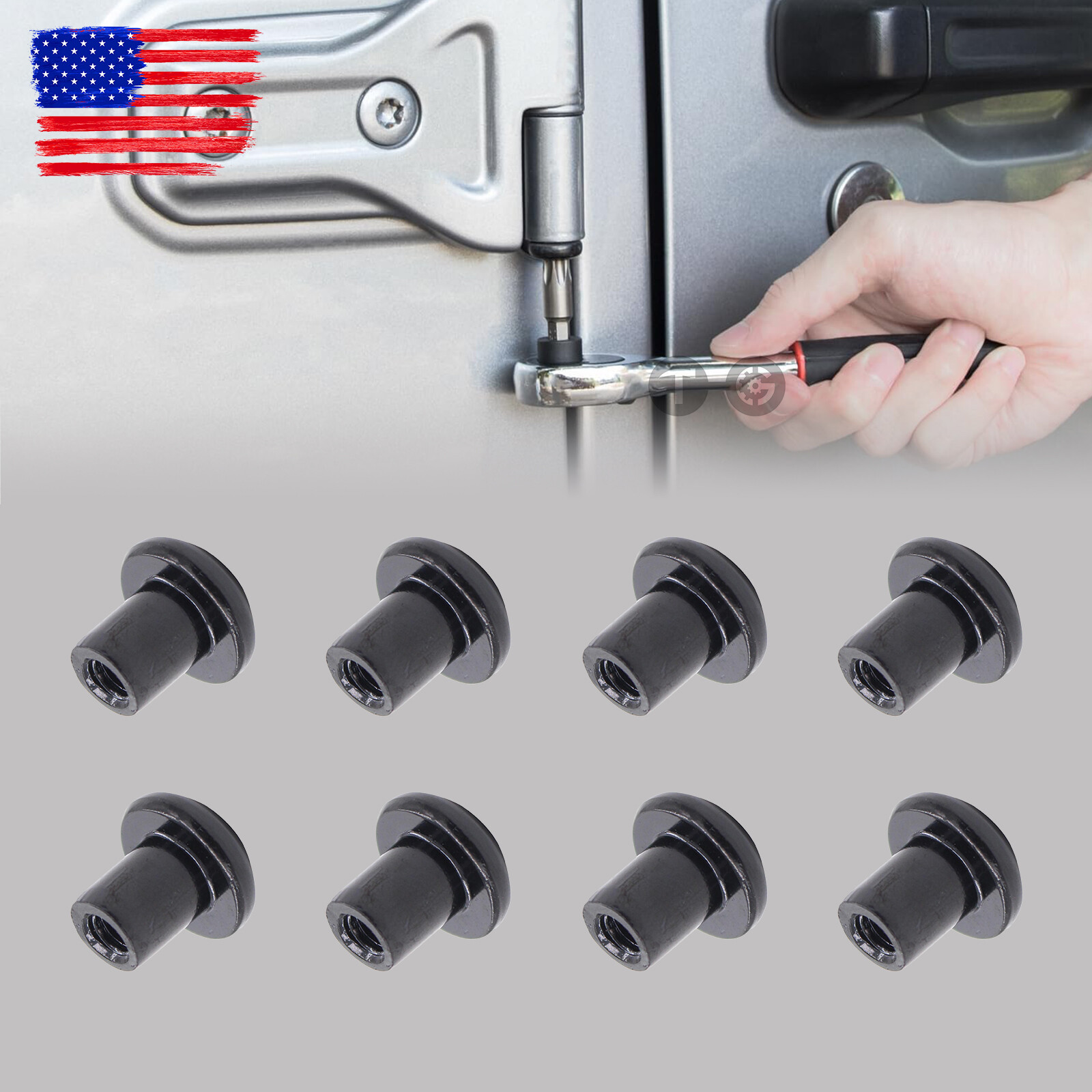 Fits 2007-2018 Jeep Wrangler 4PCS Door Hinge Nut Bolt NEW for Mopar 6511744AA