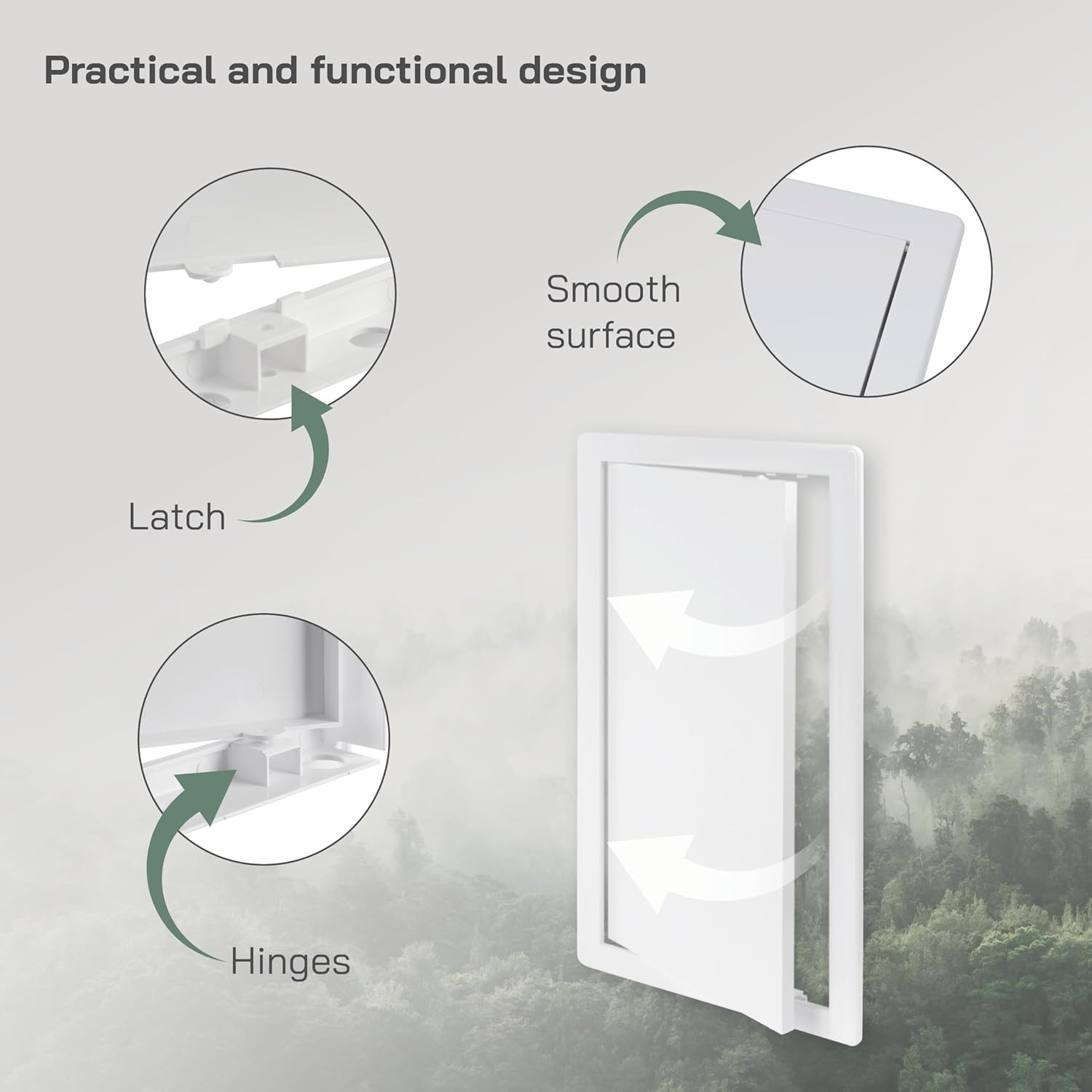 Vent Systems White ABS Plastic Access Panel 8 X 16 Inch (Cut-Out) - Access Panel