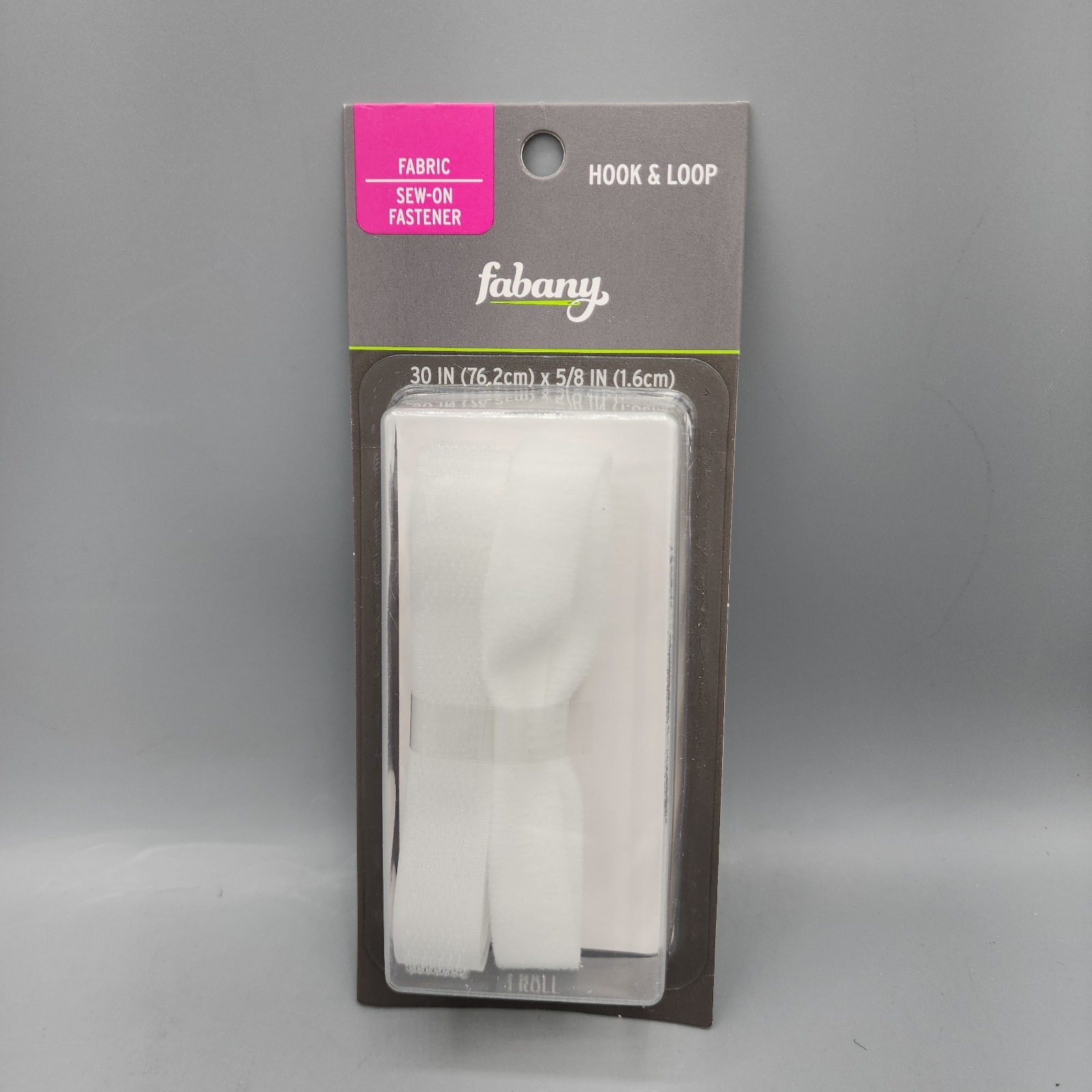 Fabany Fabric Sew-on Fastener Hook & Loop White 30" x 5/8"