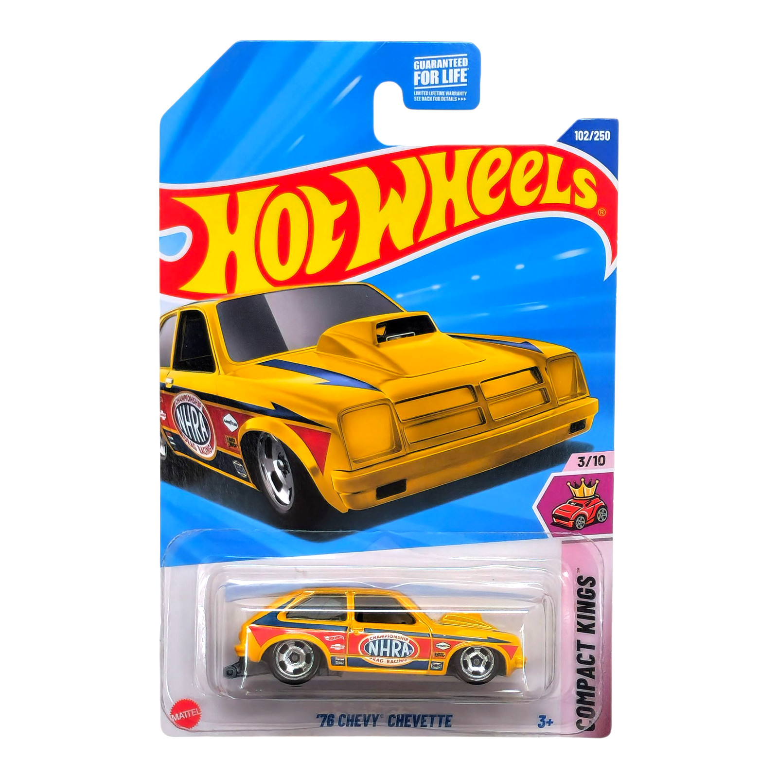 HOT WHEELS '76 Chevy Chevette Yellow Compact Kings Mainline NHRA HYX43 2025