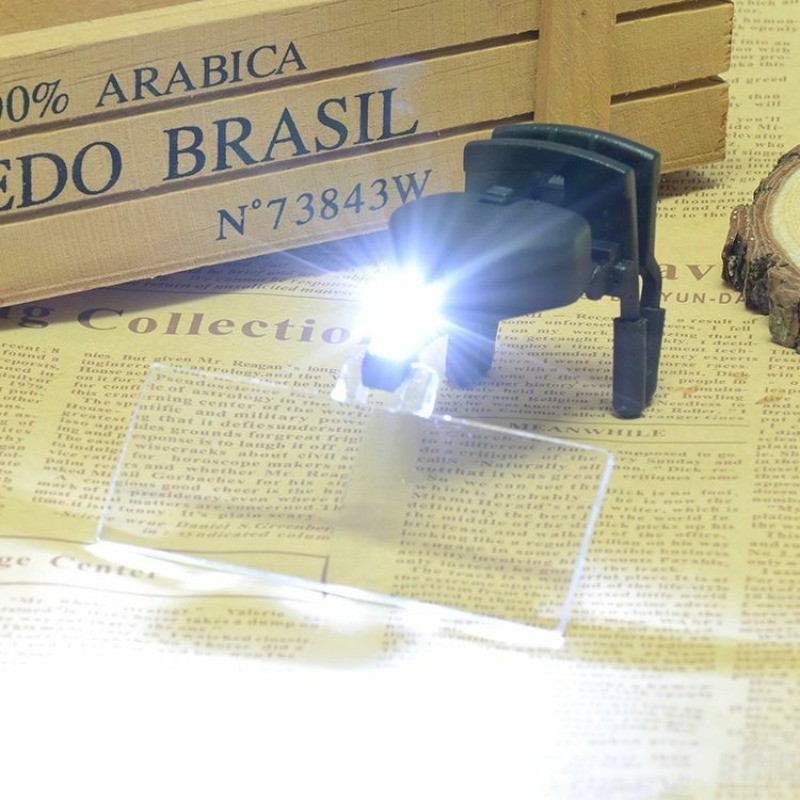 1.5/2.5/3.5XGlasses Clip Magnifier magnifying glass with LED light for Reading