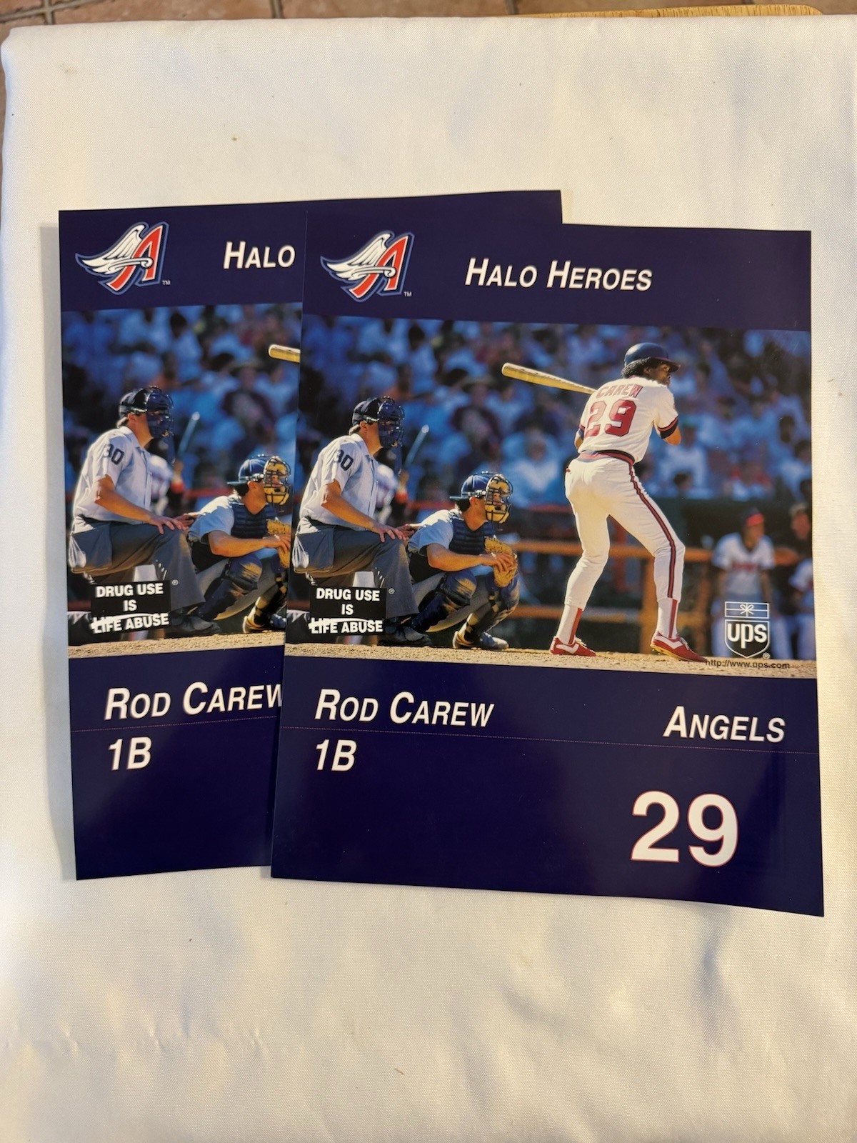 Two Rod Carew California Angels Stat Sheets