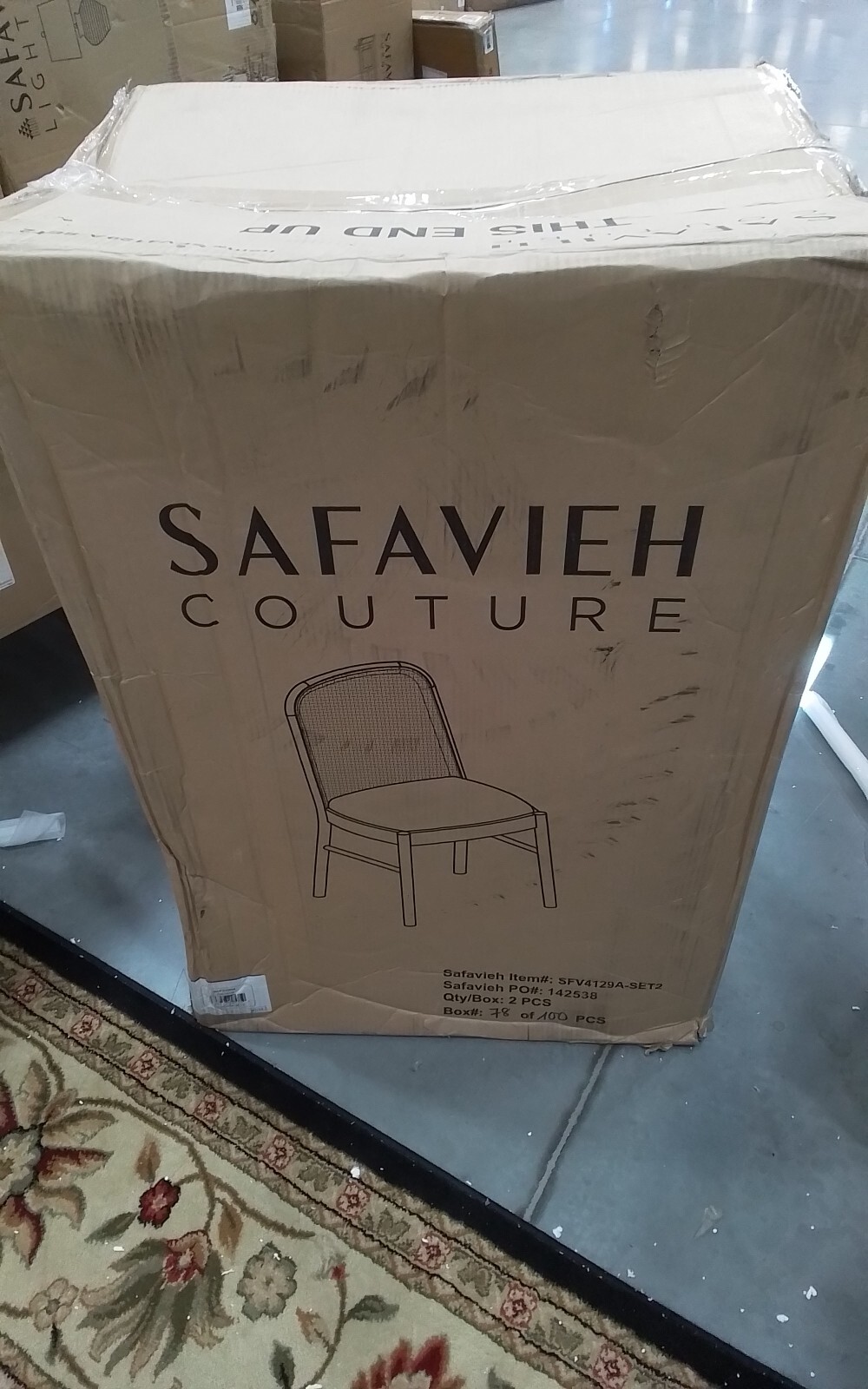 Safavieh ANNMARIE RATTAN BACK CHAIR, Reduced Price 2172744249 SFV4129A-SET2